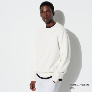 Sudadera con Capucha Uniqlo Sweatshirt Hombre Blancas | 864-IMTBPQ