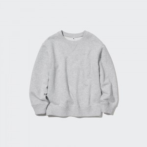 Sudadera con Capucha Uniqlo Ultra Stretch Soft Sweatshirt Niños Gris | 705-PMRJFV
