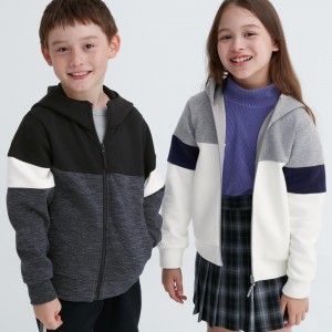 Sudadera con Capucha Uniqlo Ultra Stretch Dry Sweat Zipped Hoodie Niños Negras | 290-VWBPGR