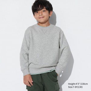 Sudadera con Capucha Uniqlo Ultra Stretch Sweatshirt Niños Gris | 273-KWDNML