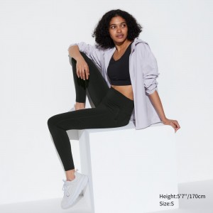 Tops Uniqlo Airism Ultra Soft Leggings With Pockets Mujer Negras | 528-ECSOJV