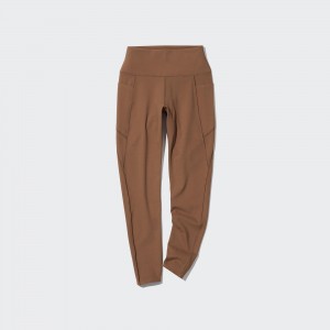 Tops Uniqlo Airism Uv Protection Soft Leggings With Pockets Mujer Marrones | 809-OBELTK