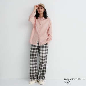 Tops Uniqlo Flannel Trousers Mujer Blancas | 013-ALSBYQ