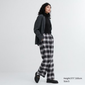Tops Uniqlo Flannel Trousers Mujer Gris | 389-HZYGJI
