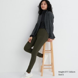 Tops Uniqlo Heattech Ultra Stretch High Rise Thermal Leggings Trousers Mujer Verde Oliva | 758-COYWTN