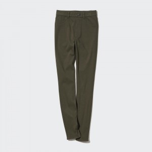 Tops Uniqlo Heattech Ultra Stretch Thermal Leggings Trousers Long Mujer Verde Oliva | 091-QMTUNW