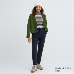 Tops Uniqlo Heattech Warm Lined Trousers Mujer Azul Marino | 607-DRQSNL