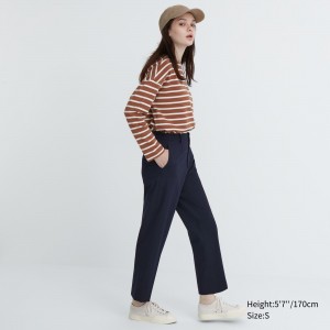 Tops Uniqlo Smart Ankle Length Trousers Mujer Azul Marino | 750-HTNLFZ