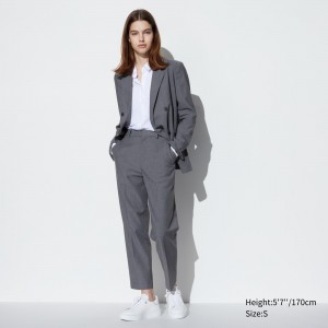 Tops Uniqlo Smart Ankle Length Trousers Mujer Gris | 864-HDBNXG