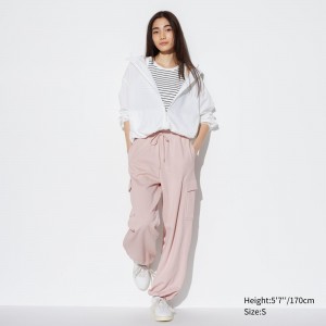 Tops Uniqlo Sweat Cargo Joggers Mujer Rosas | 194-QHJYAG