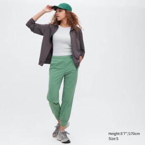 Tops Uniqlo Ultra Stretch Airism Joggers Mujer Verde | 961-BWXUPM