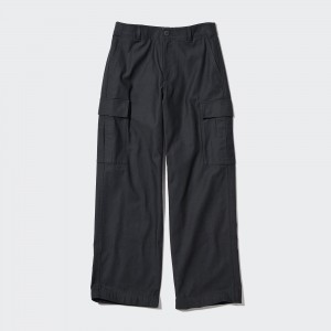 Tops Uniqlo Wide Straight Leg Cargo Trousers Long Mujer Gris Oscuro | 284-EZSVWU