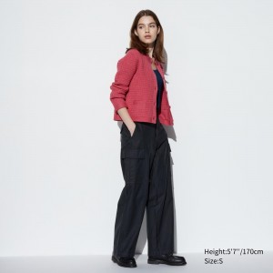 Tops Uniqlo Wide Straight Leg Cargo Trousers Mujer Gris Oscuro | 894-WZEYBR