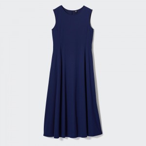 Vestido Uniqlo Airism Ultra Stretch Sleeveless Dress Mujer Azul Marino | 560-XHGLCS
